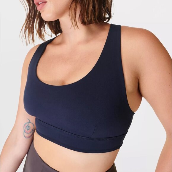 Sweaty Betty Women's Reversible Yoga Bra Grey Navy Blue Light Support Size XS - Picture 4 of 12